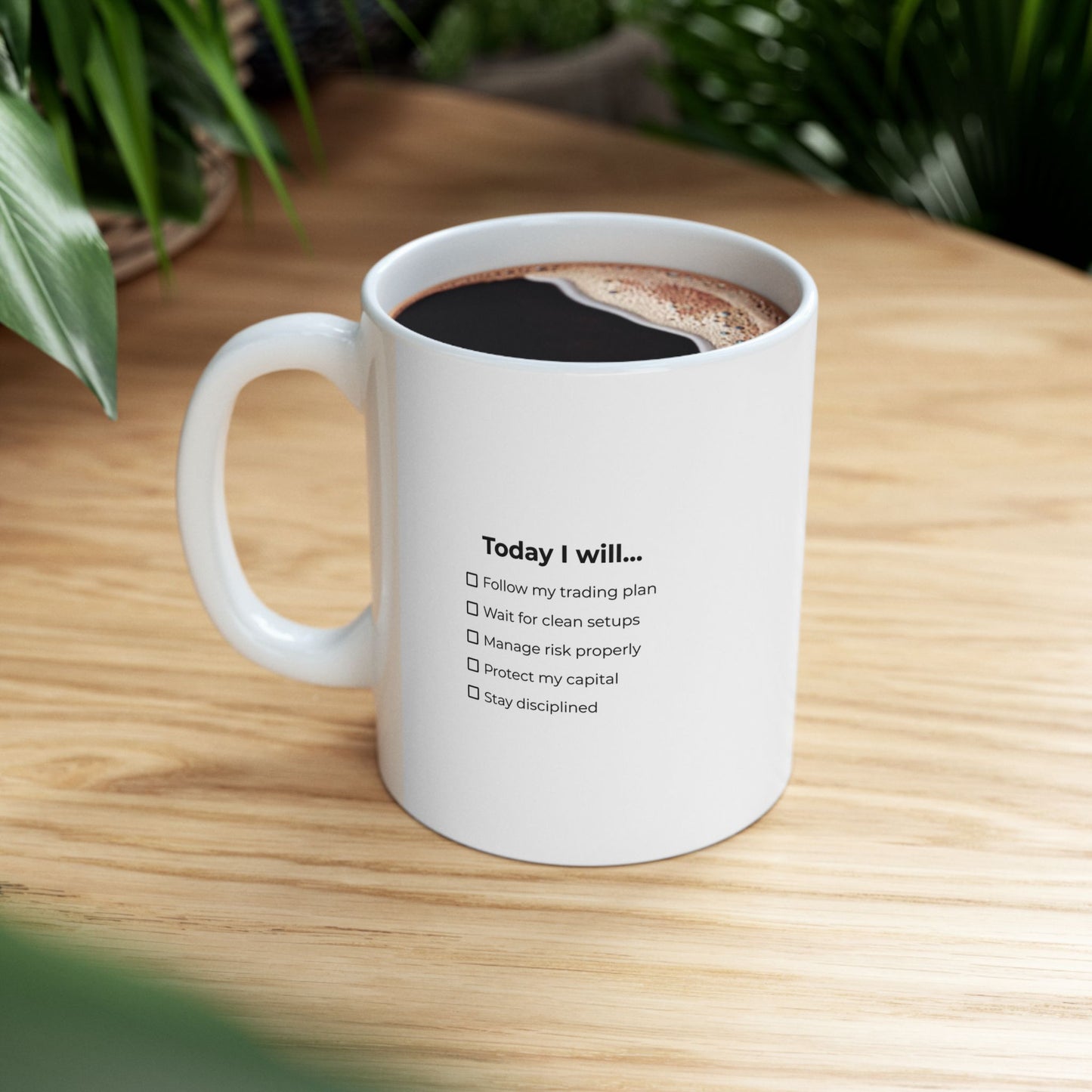 Today I Will… – Trading Discipline Checklist Coffee Mug (11oz, 15oz)