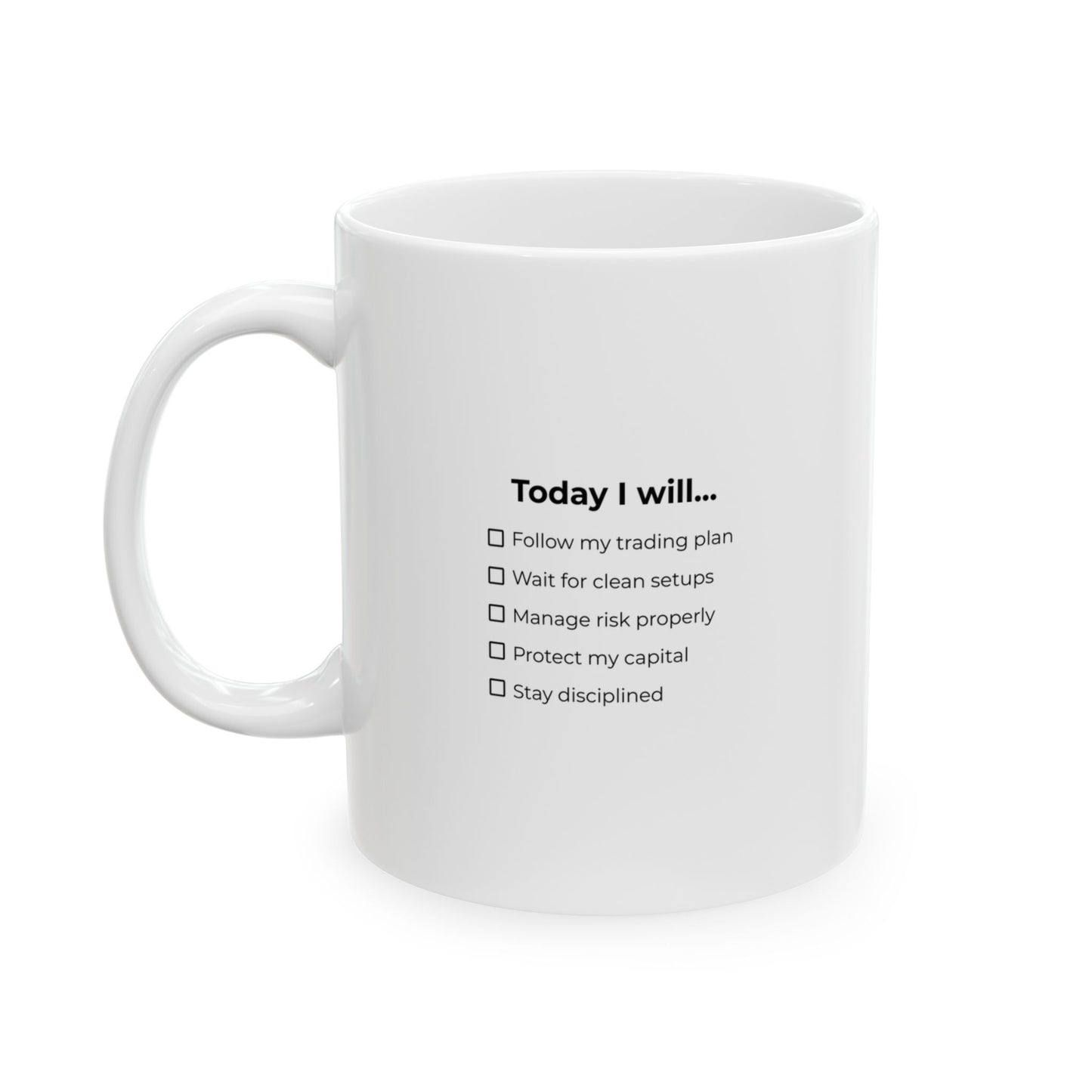 Today I Will… – Trading Discipline Checklist Coffee Mug (11oz, 15oz)