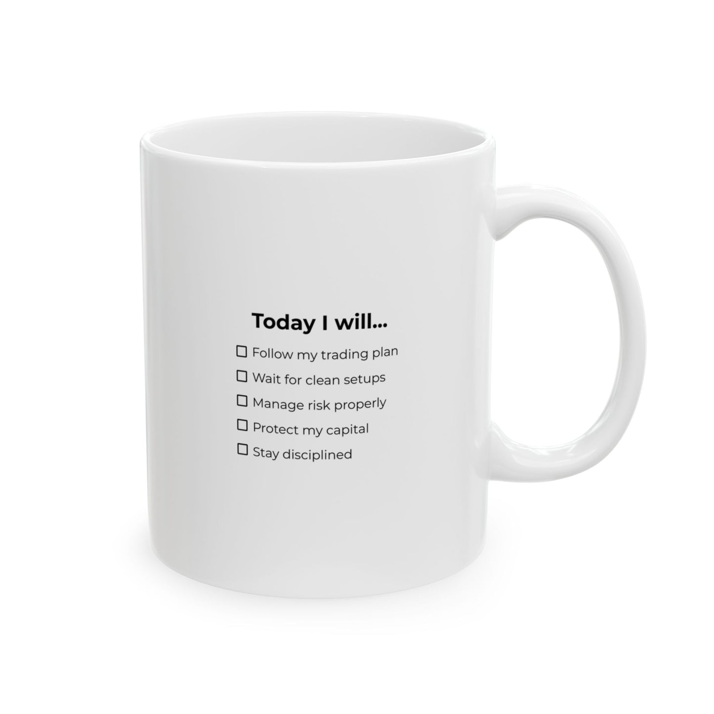 Today I Will… – Trading Discipline Checklist Coffee Mug (11oz, 15oz)
