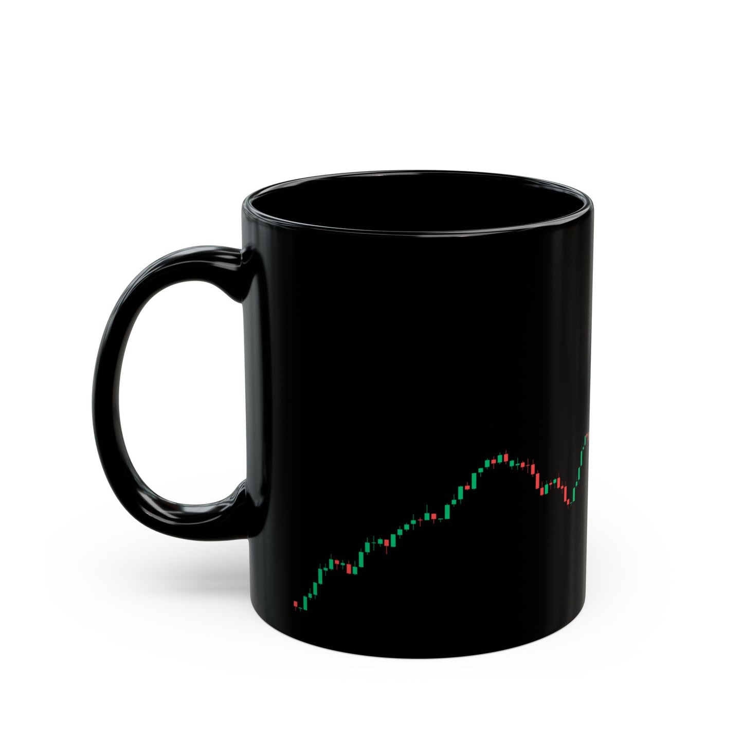 Candle Line Wrap – Black Minimalist Trader Chart Coffee Mug (11oz, 15oz)