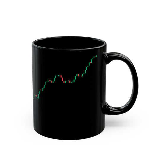 Candle Line Wrap – Black Minimalist Trader Chart Coffee Mug (11oz, 15oz)