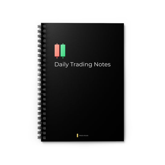 Daily Trading Notes – Black Minimalist Spiral Notebook (Ruled Line)
