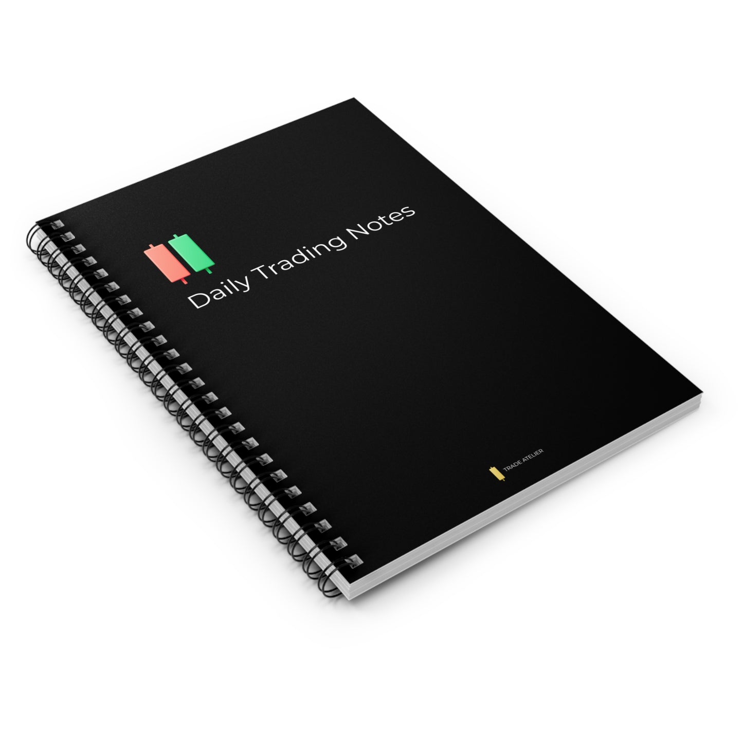 Daily Trading Notes – Black Minimalist Spiral Notebook (Ruled Line)