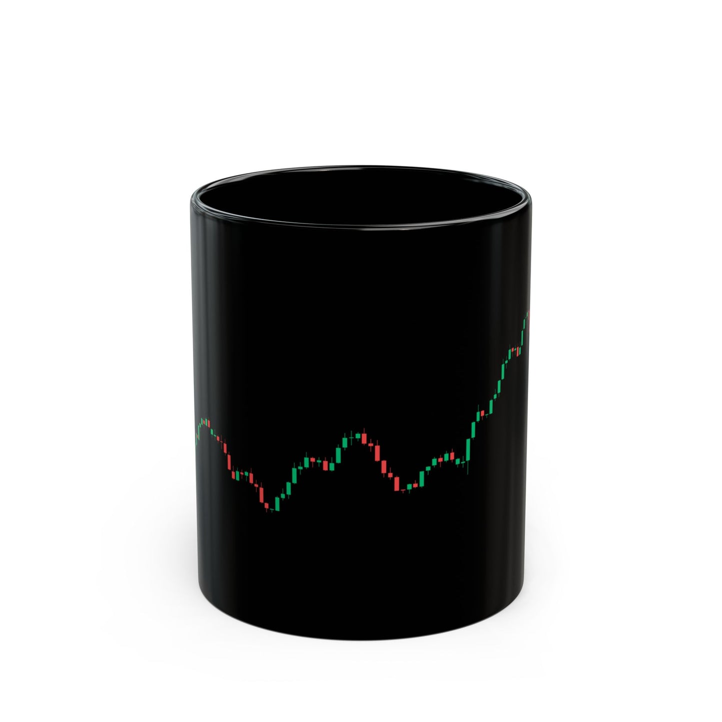 Candle Line Wrap – Black Minimalist Trader Chart Coffee Mug (11oz, 15oz)